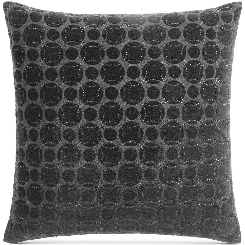 Hotel Collection Marble Geometric Circles 20" Cotton Decorative Pillow - Black